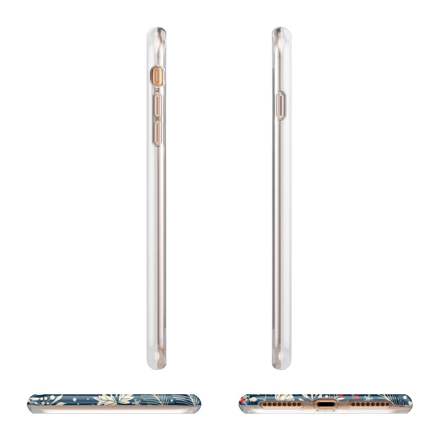 Christmas Floral Apple iPhone 7 8 Plus 3D Wrap Tough Case Alternative Image Angles