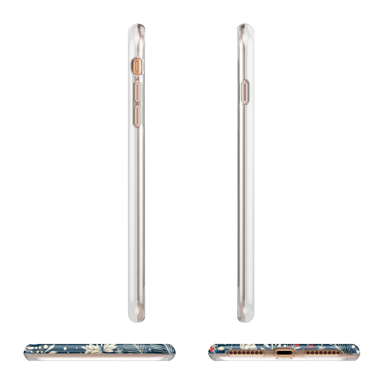 Christmas Floral Apple iPhone 7 8 Plus 3D Wrap Tough Case Alternative Image Angles