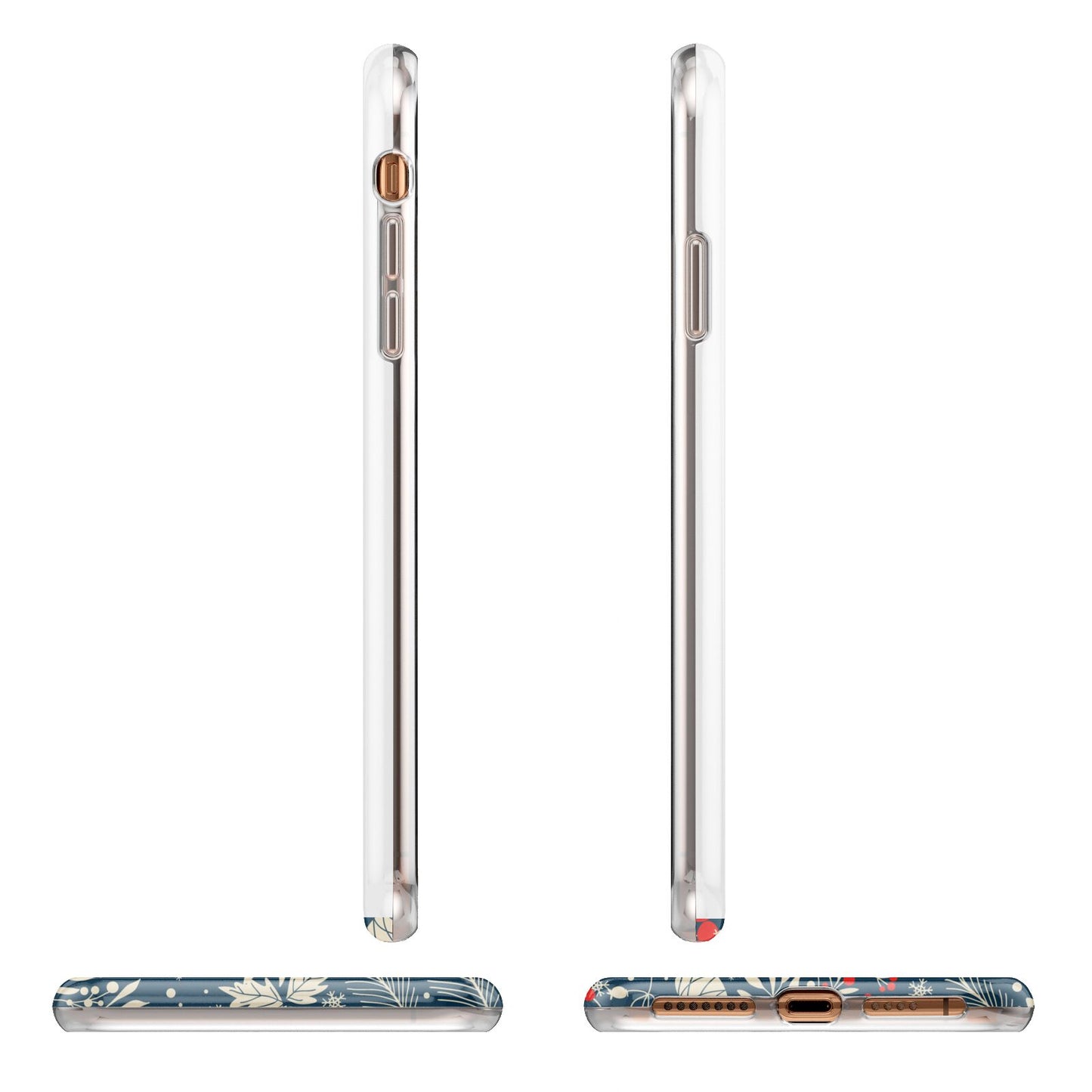 Christmas Floral Apple iPhone XS Max 3D Wrap Tough Case Alternative Image Angles