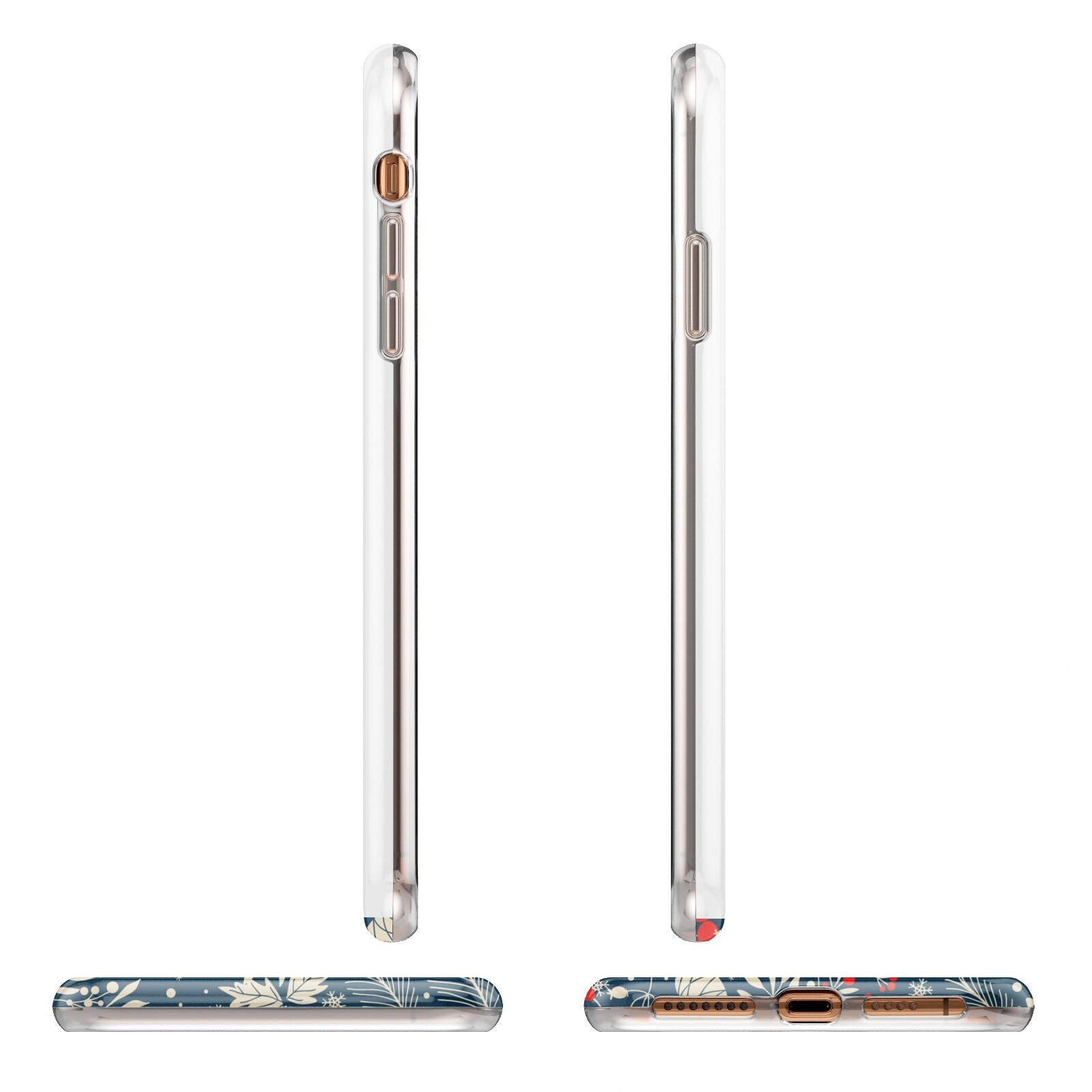 Christmas Floral Apple iPhone XS Max 3D Wrap Tough Case Alternative Image Angles