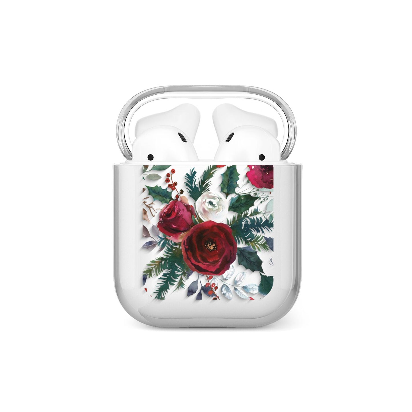 Christmas Floral Pattern AirPods Case