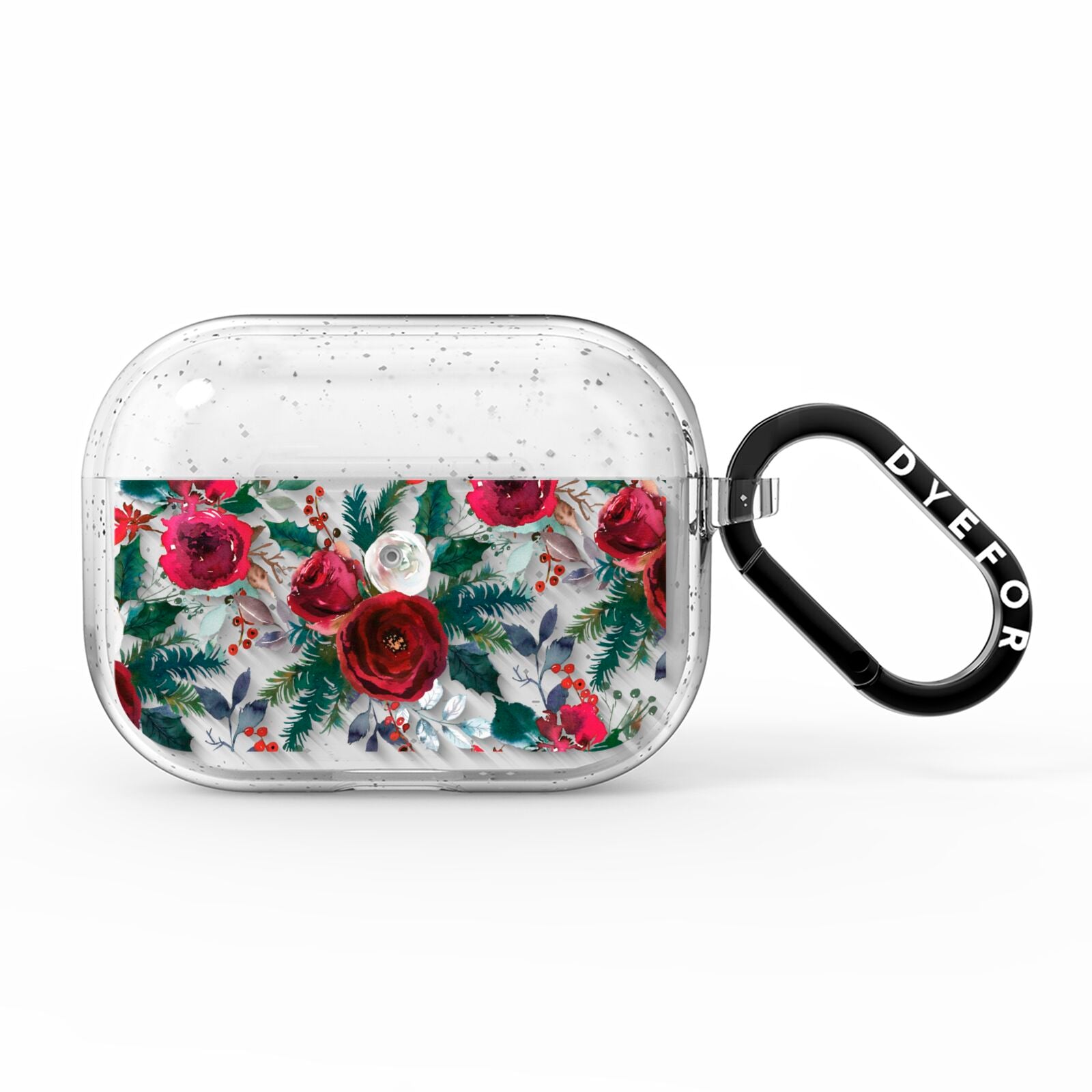Christmas Floral Pattern AirPods Pro Glitter Case