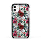 Christmas Floral Pattern Apple iPhone 11 in White with Black Impact Case