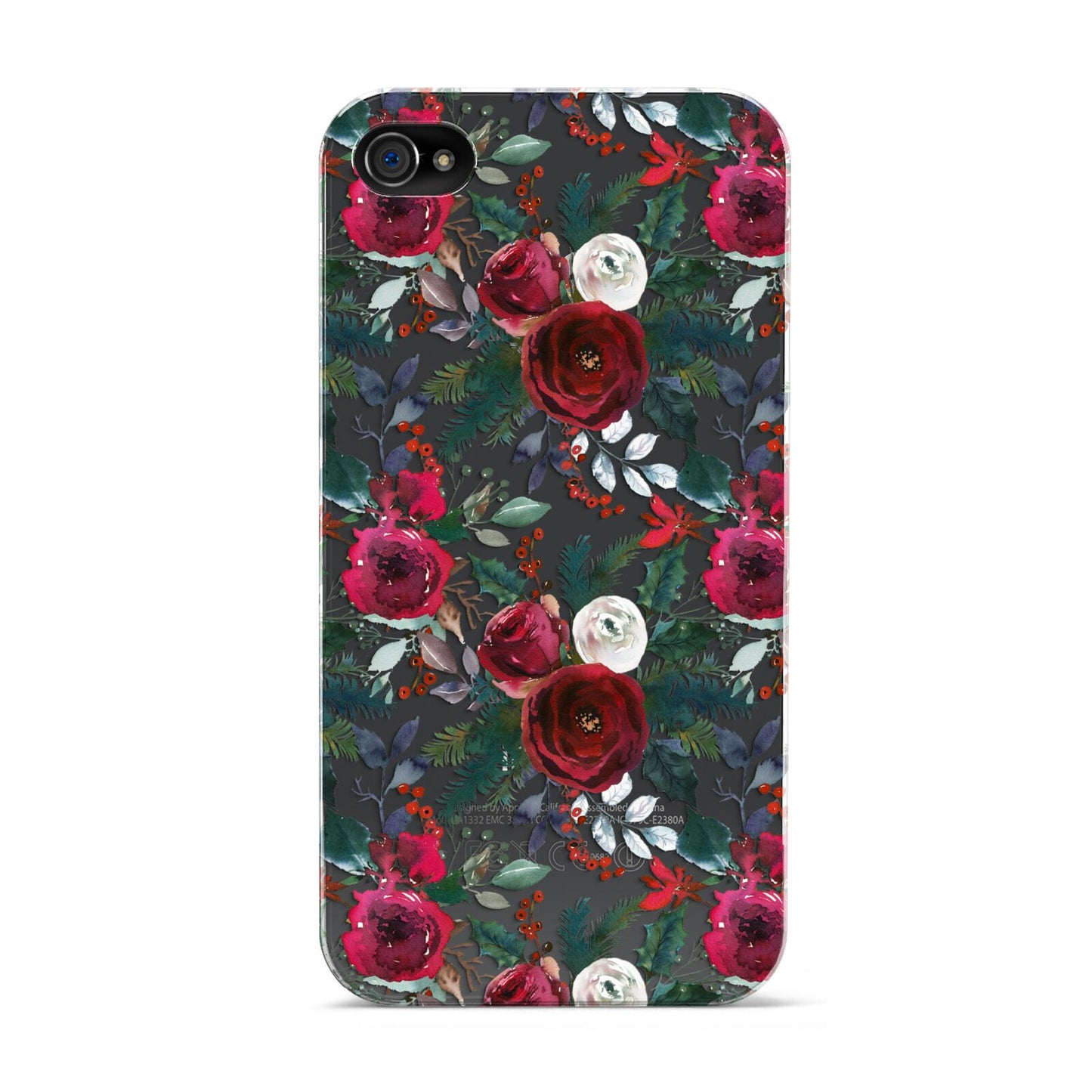 Christmas Floral Pattern Apple iPhone 4s Case
