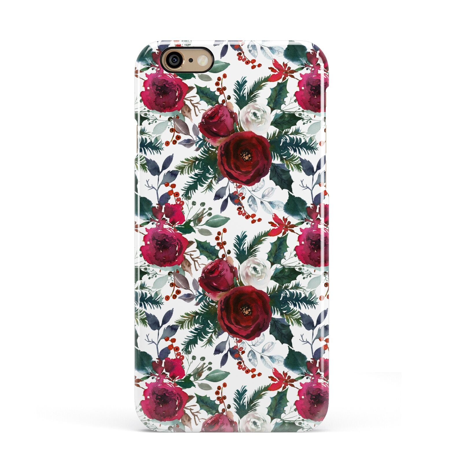 Christmas Floral Pattern Apple iPhone 6 3D Snap Case