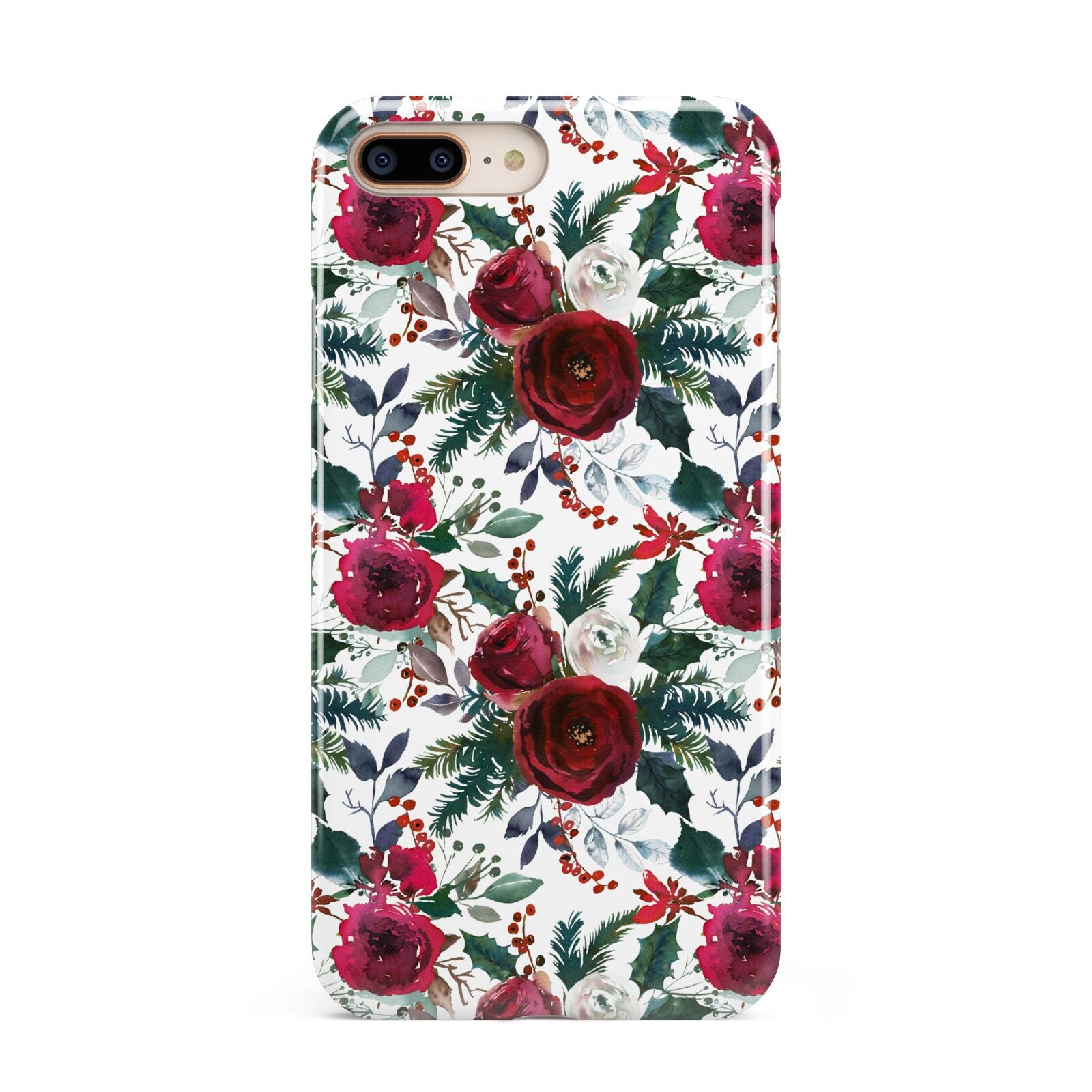 Christmas Floral Pattern Apple iPhone 7 8 Plus 3D Tough Case