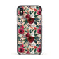 Christmas Floral Pattern Apple iPhone Xs Impact Case Black Edge on Gold Phone