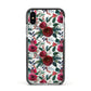 Christmas Floral Pattern Apple iPhone Xs Impact Case Black Edge on Silver Phone