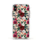 Christmas Floral Pattern Apple iPhone Xs Impact Case White Edge on Gold Phone