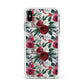 Christmas Floral Pattern Apple iPhone Xs Max Impact Case White Edge on Silver Phone