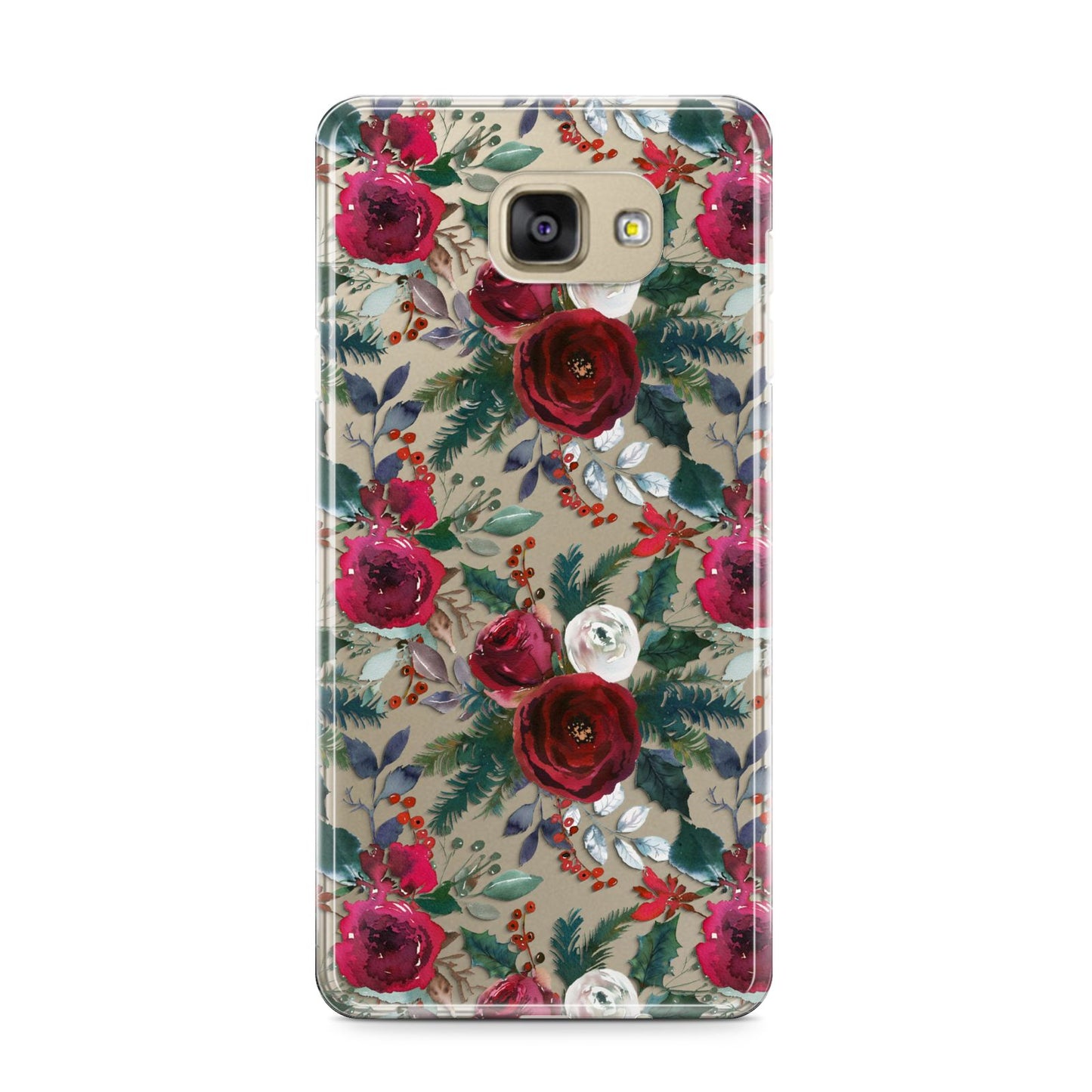 Christmas Floral Pattern Samsung Galaxy A9 2016 Case on gold phone