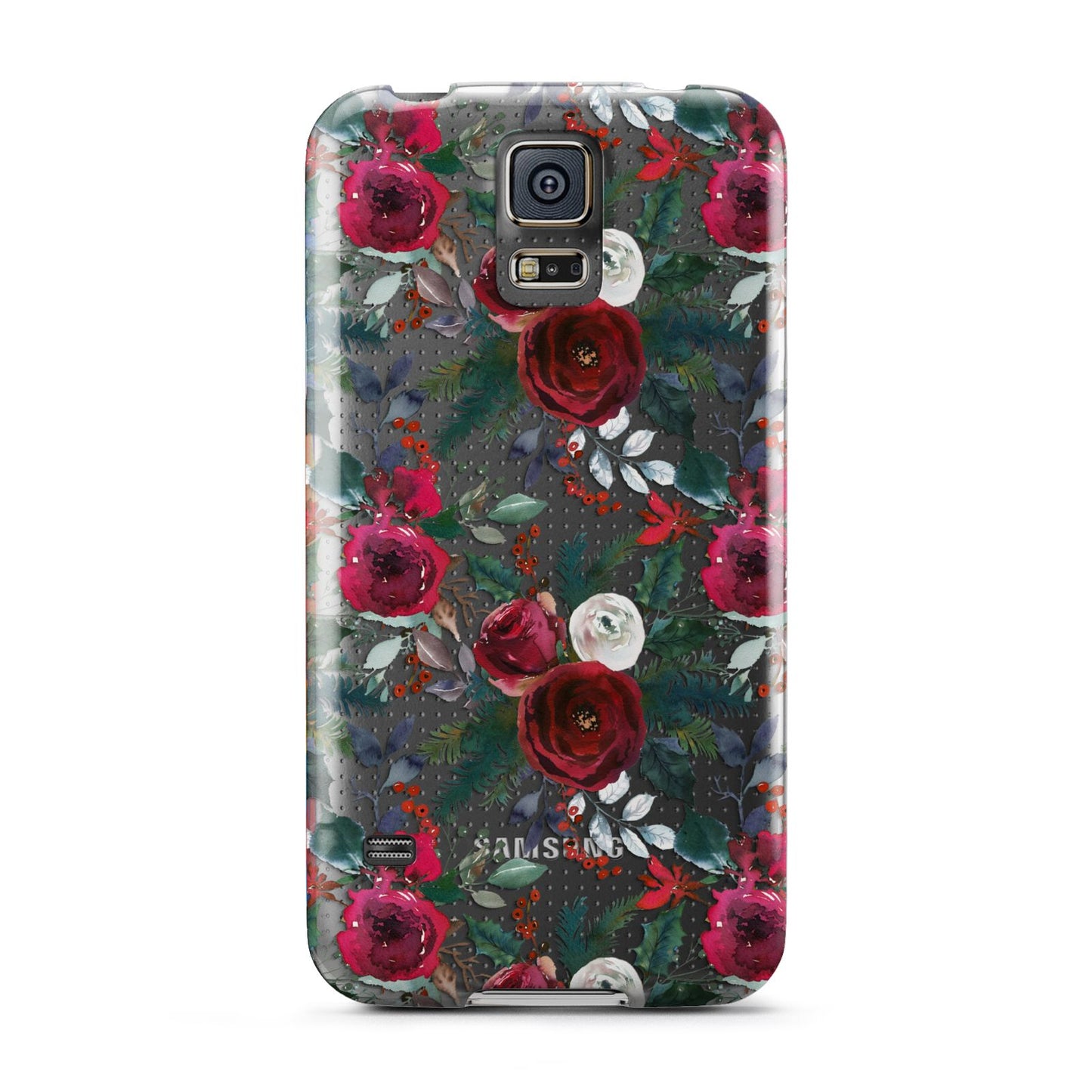 Christmas Floral Pattern Samsung Galaxy S5 Case
