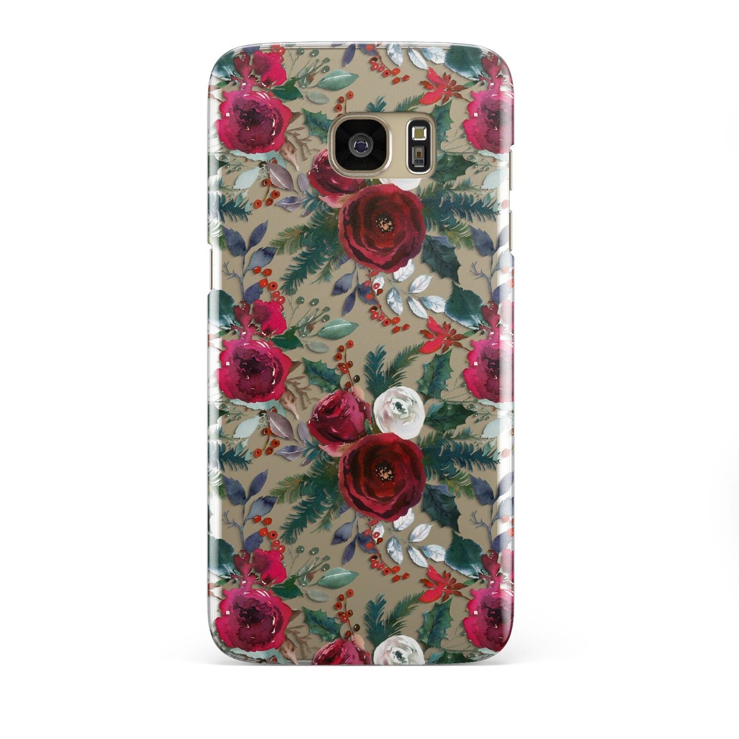 Christmas Floral Pattern Samsung Galaxy S7 Edge Case