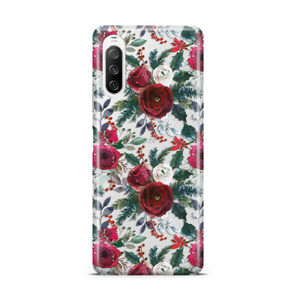 Christmas Floral Pattern Sony Xperia 10 III Case