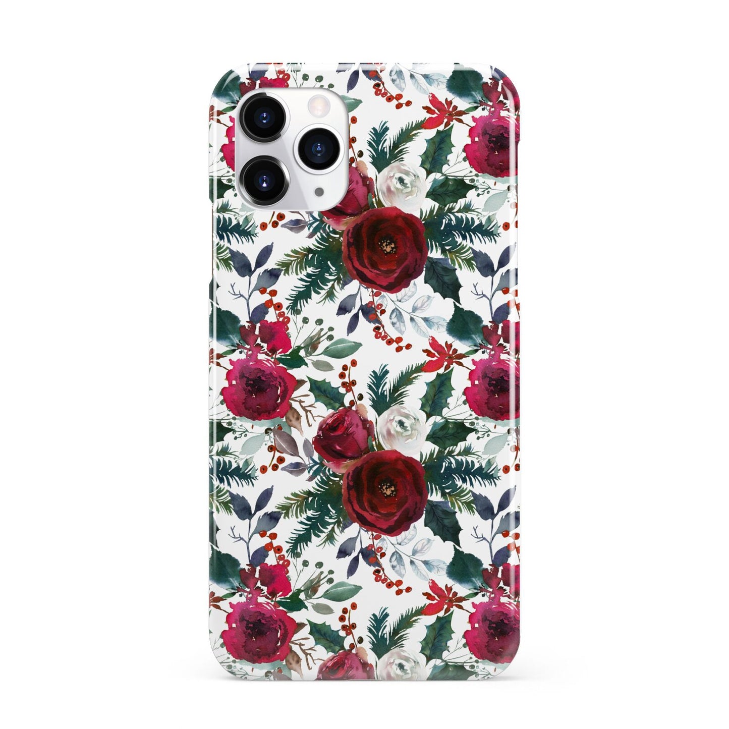 Christmas Floral Pattern iPhone 11 Pro 3D Snap Case