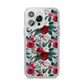 Christmas Floral Pattern iPhone 14 Pro Max Clear Tough Case Silver