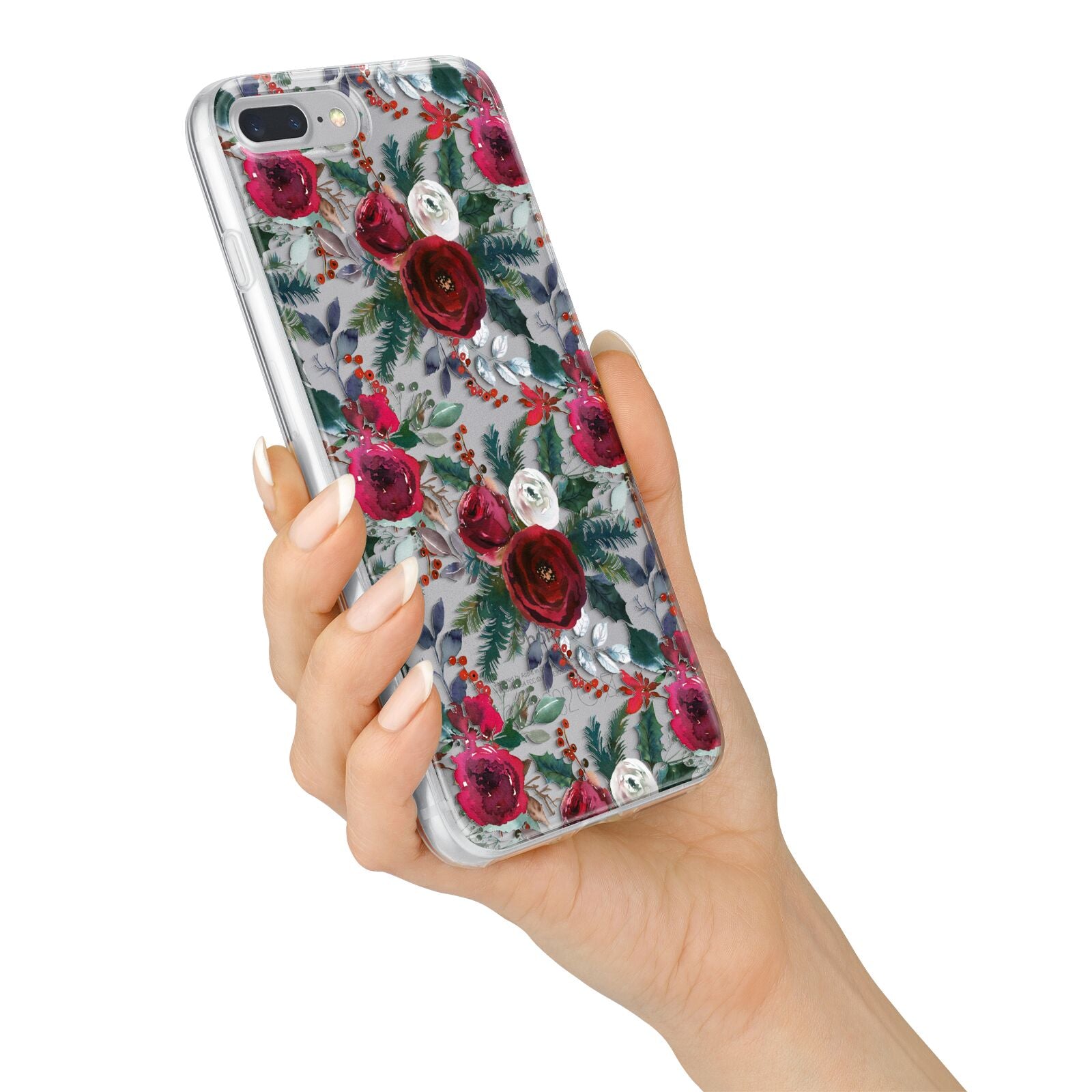 Christmas Floral Pattern iPhone 7 Plus Bumper Case on Silver iPhone Alternative Image