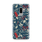Christmas Floral Samsung Galaxy S9 Plus Case on Silver phone