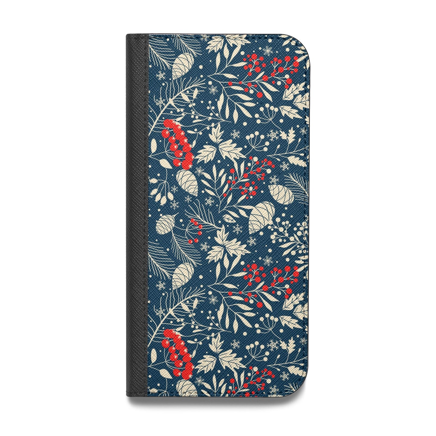 Christmas Floral Vegan Leather Flip Samsung Case