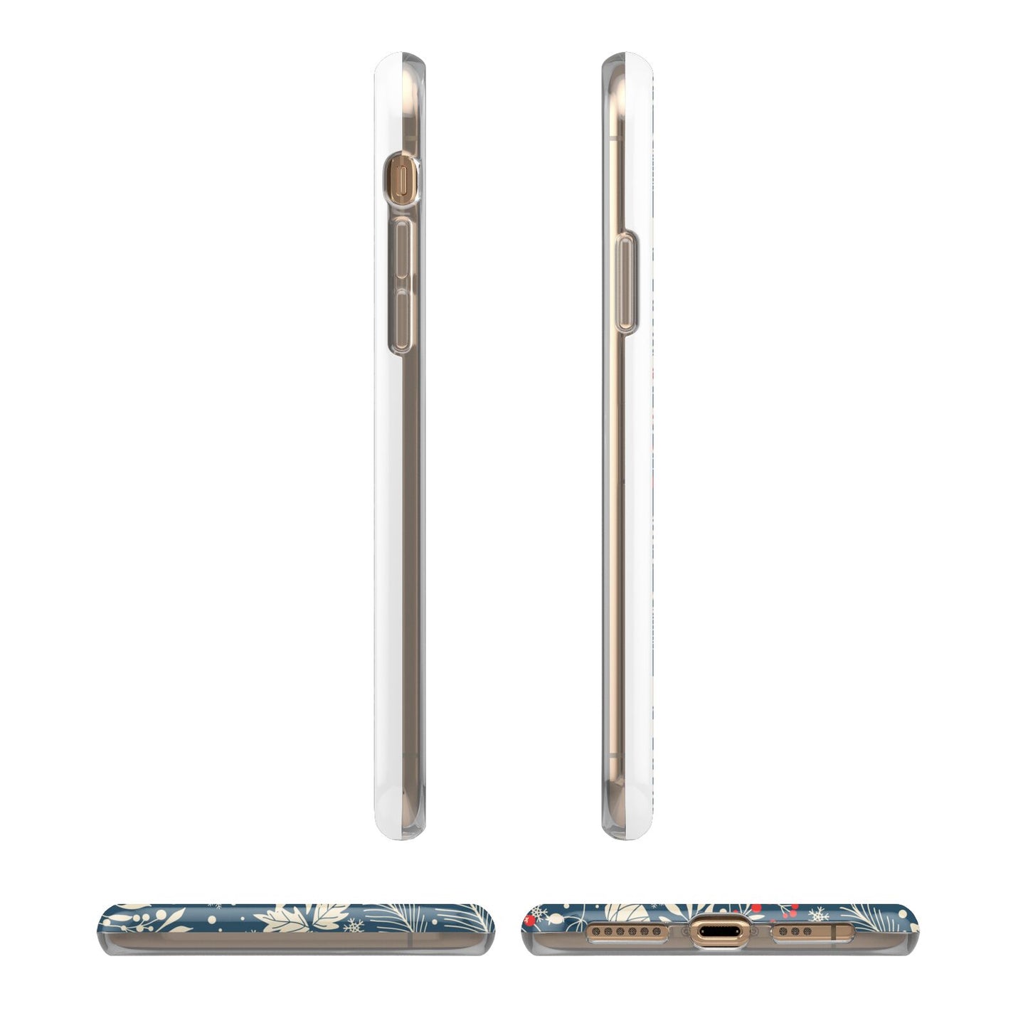 Christmas Floral iPhone 11 3D Tough Case Angle Images