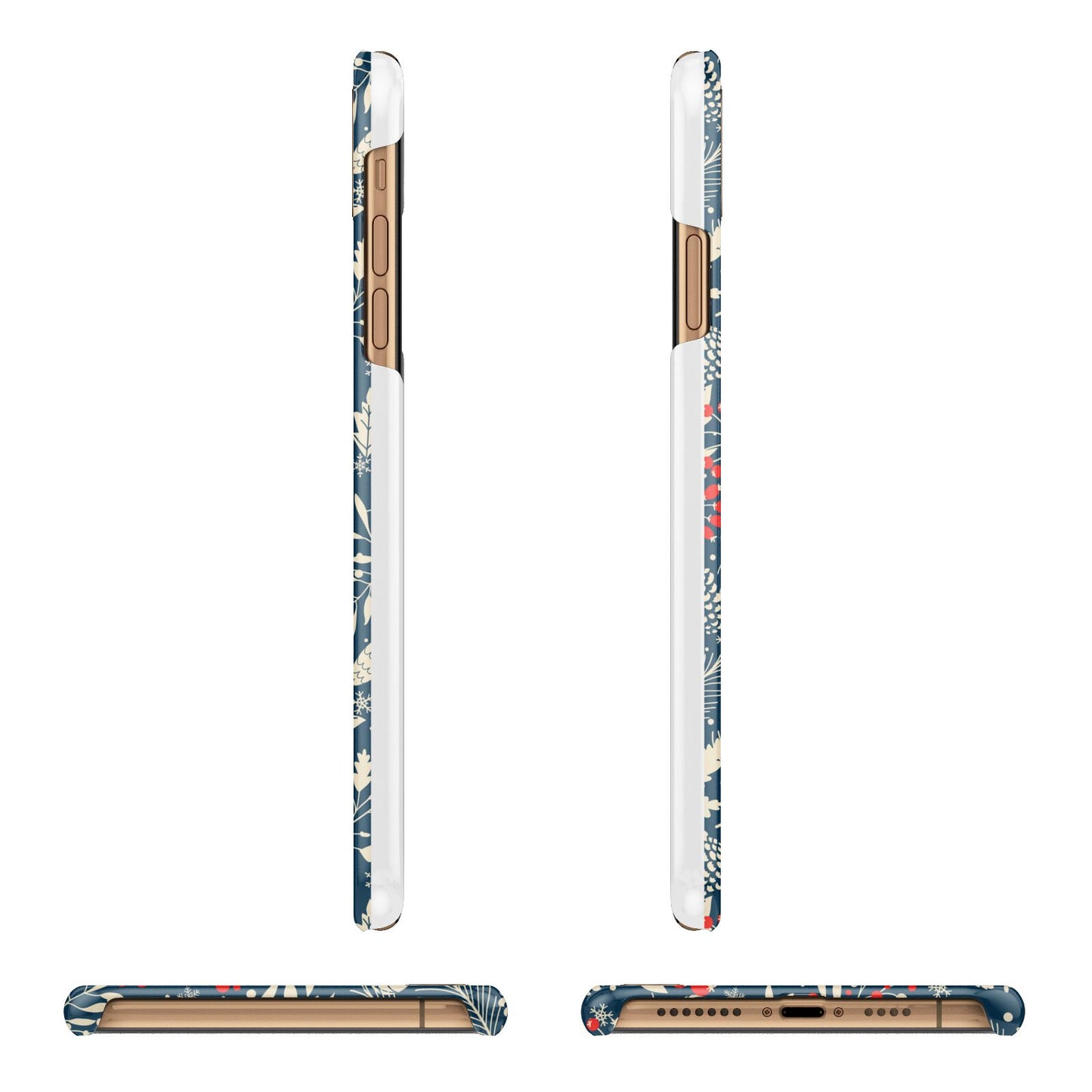 Christmas Floral iPhone 11 Pro Max 3D Snap Case Angle Images