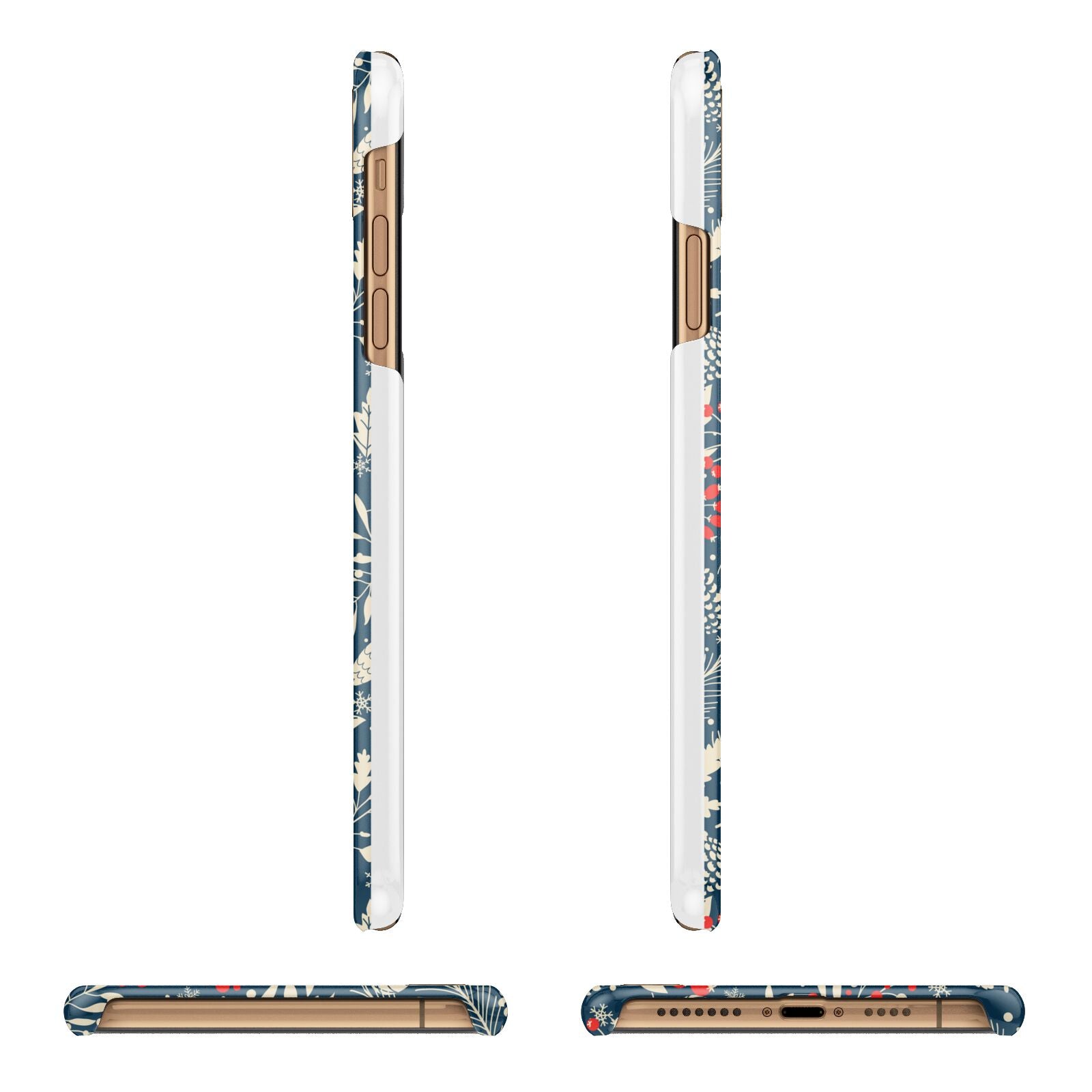 Christmas Floral iPhone 11 Pro Max 3D Snap Case Angle Images