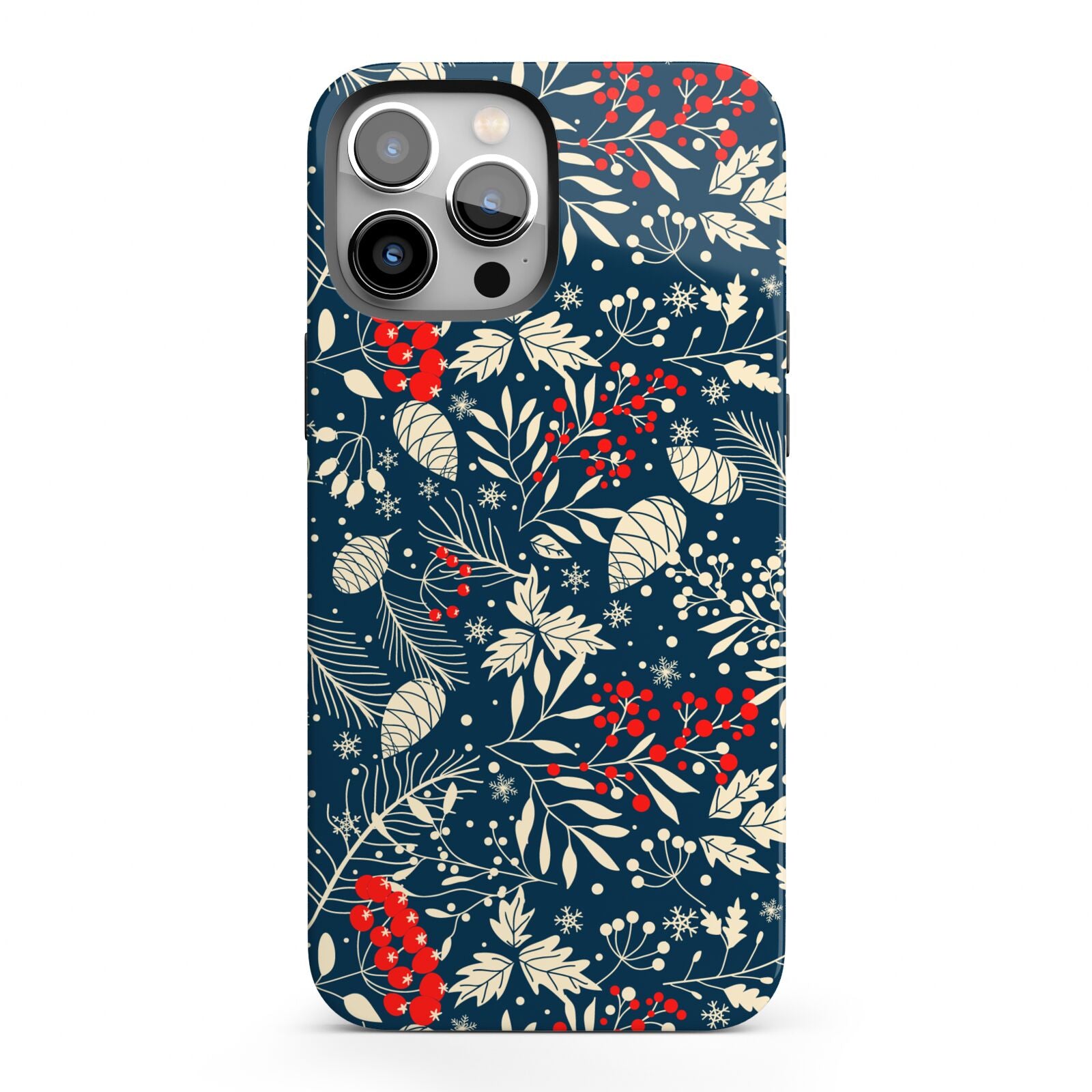 Christmas Floral iPhone 13 Pro Max Full Wrap 3D Tough Case