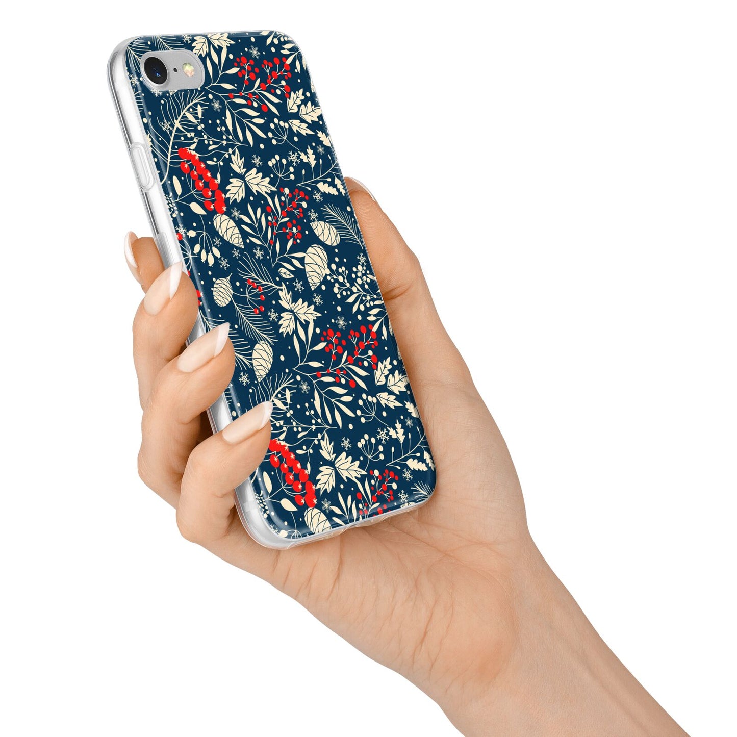 Christmas Floral iPhone 7 Bumper Case on Silver iPhone Alternative Image