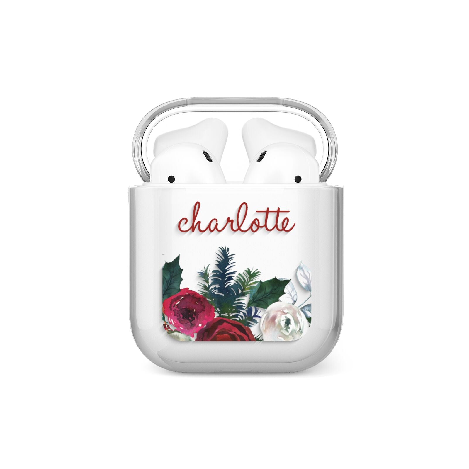 Christmas Flowers Personalised AirPods Case