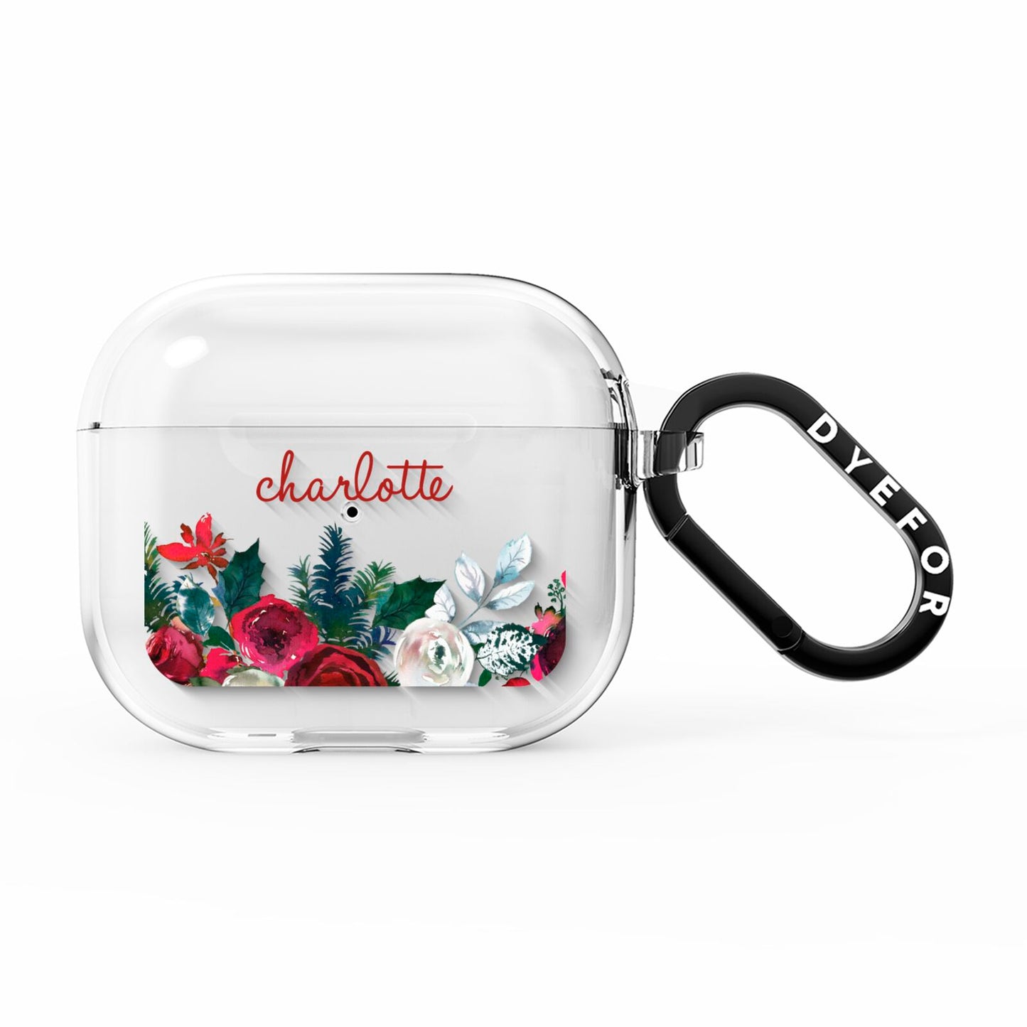 Christmas Flowers Personalised AirPods Clear Case 3rd Gen