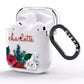 Christmas Flowers Personalised AirPods Clear Case Side Image