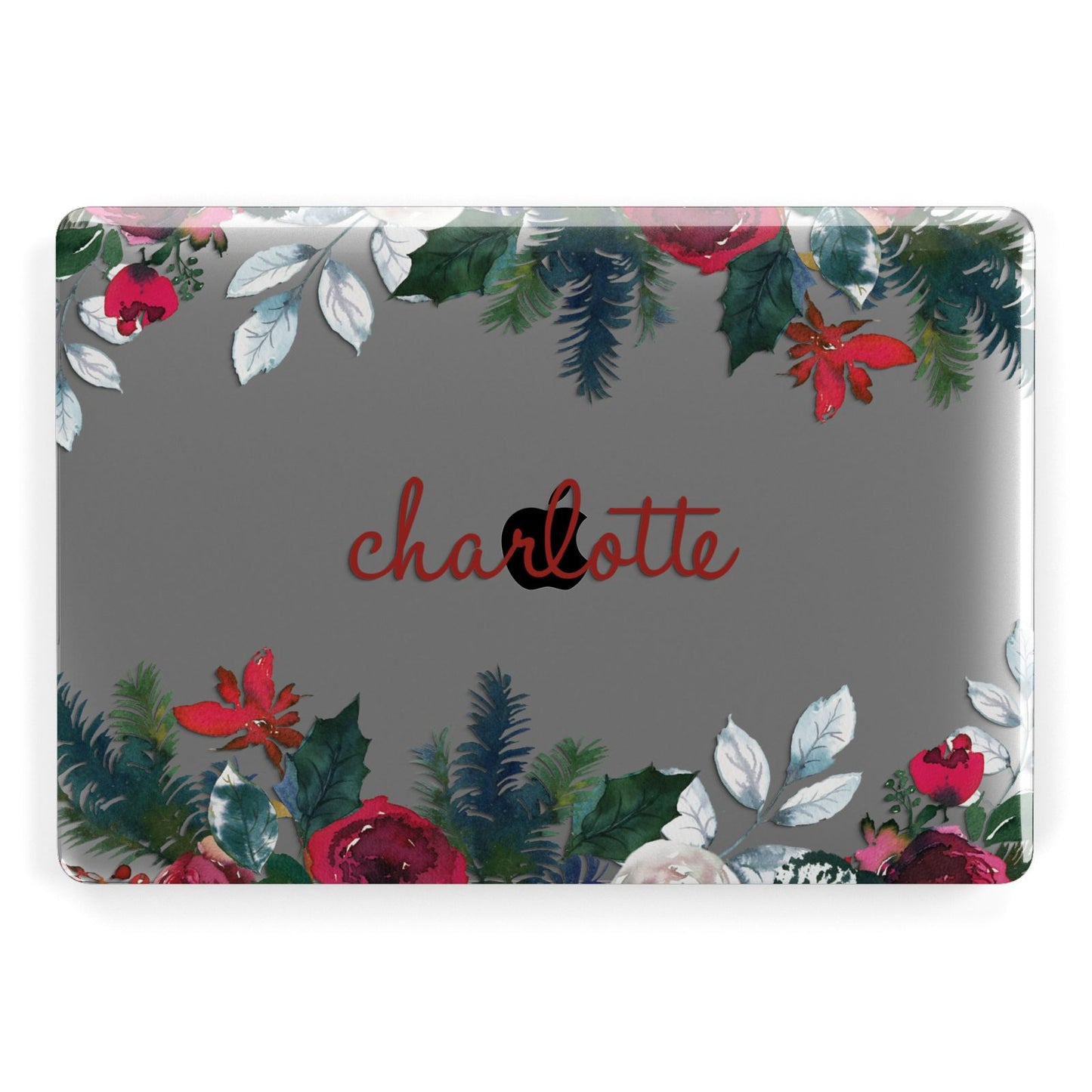 Christmas Flowers Personalised Apple MacBook Case