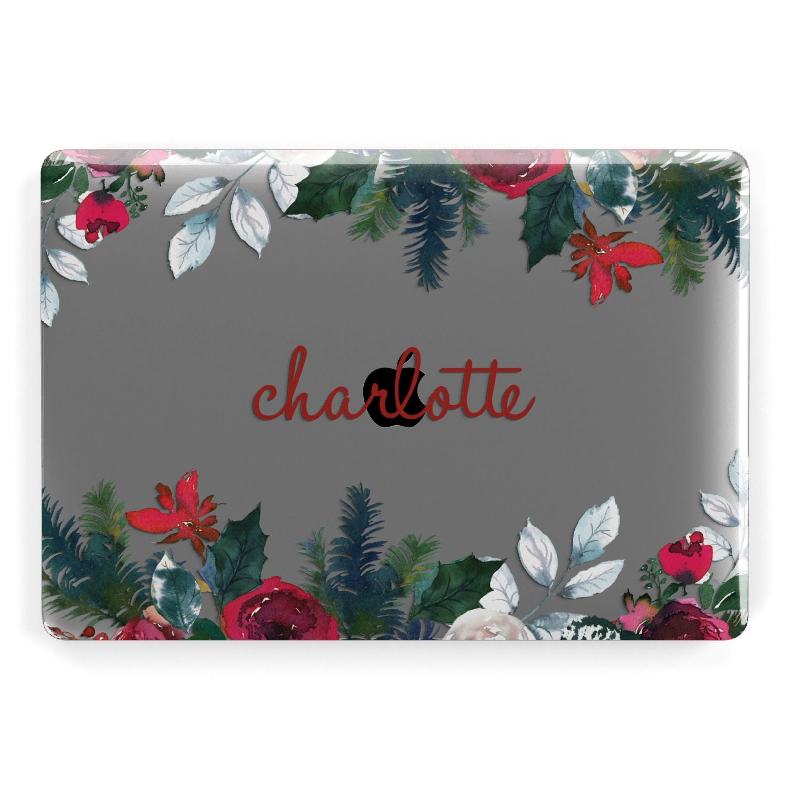 Christmas Flowers Personalised Apple MacBook Case