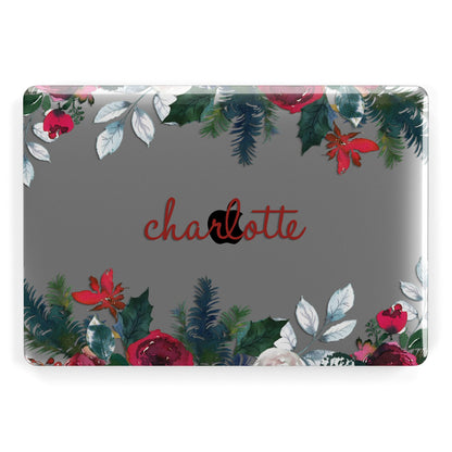 Christmas Flowers Personalised Apple MacBook Case
