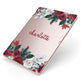 Christmas Flowers Personalised Apple iPad Case on Rose Gold iPad Side View