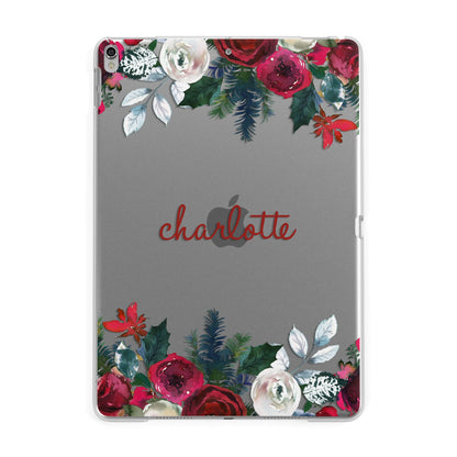 Christmas Flowers Personalised Apple iPad Silver Case