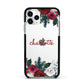 Christmas Flowers Personalised Apple iPhone 11 Pro in Silver with Black Impact Case