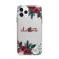 Christmas Flowers Personalised Apple iPhone 11 Pro in Silver with Bumper Case