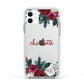 Christmas Flowers Personalised Apple iPhone 11 in White with White Impact Case