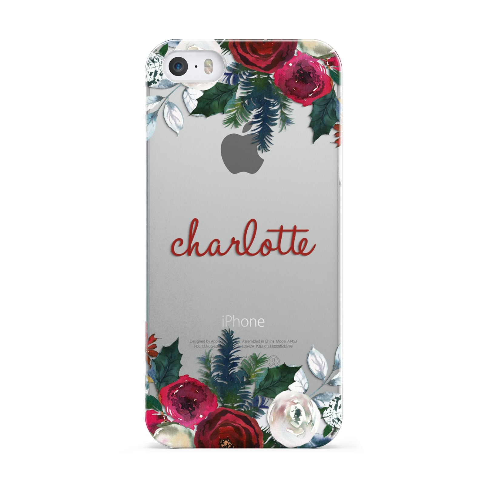Christmas Flowers Personalised Apple iPhone 5 Case