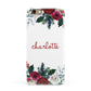 Christmas Flowers Personalised Apple iPhone 6 3D Snap Case