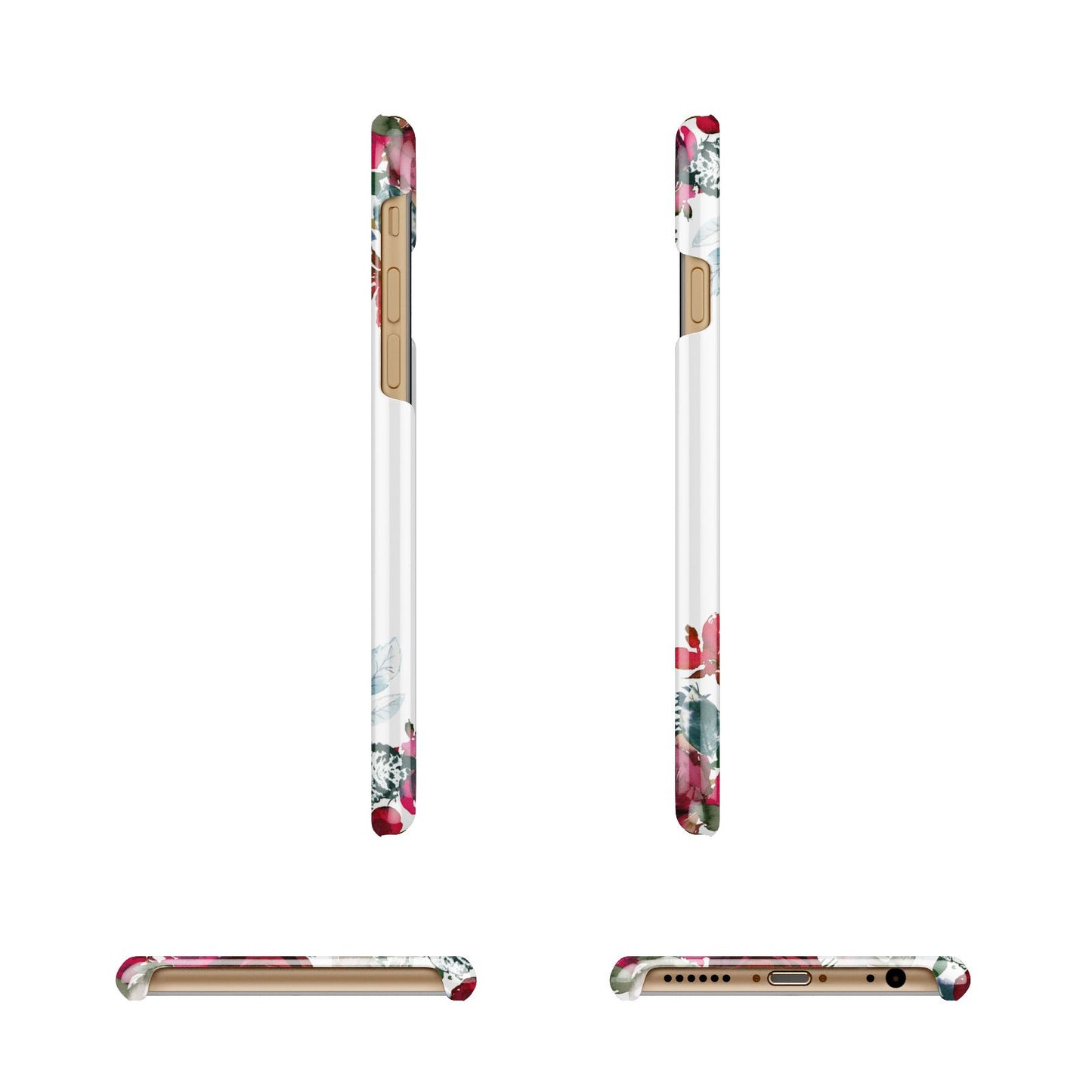 Christmas Flowers Personalised Apple iPhone 6 3D Wrap Snap Case Angled Images