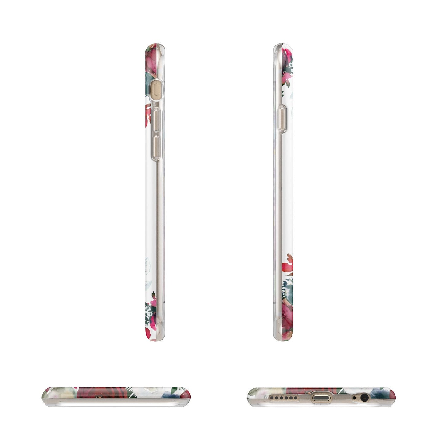 Christmas Flowers Personalised Apple iPhone 6 3D Wrap Tough Case Alternative Image Angles