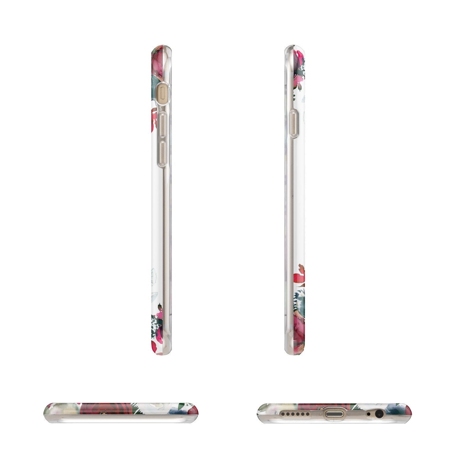 Christmas Flowers Personalised Apple iPhone 6 3D Wrap Tough Case Alternative Image Angles