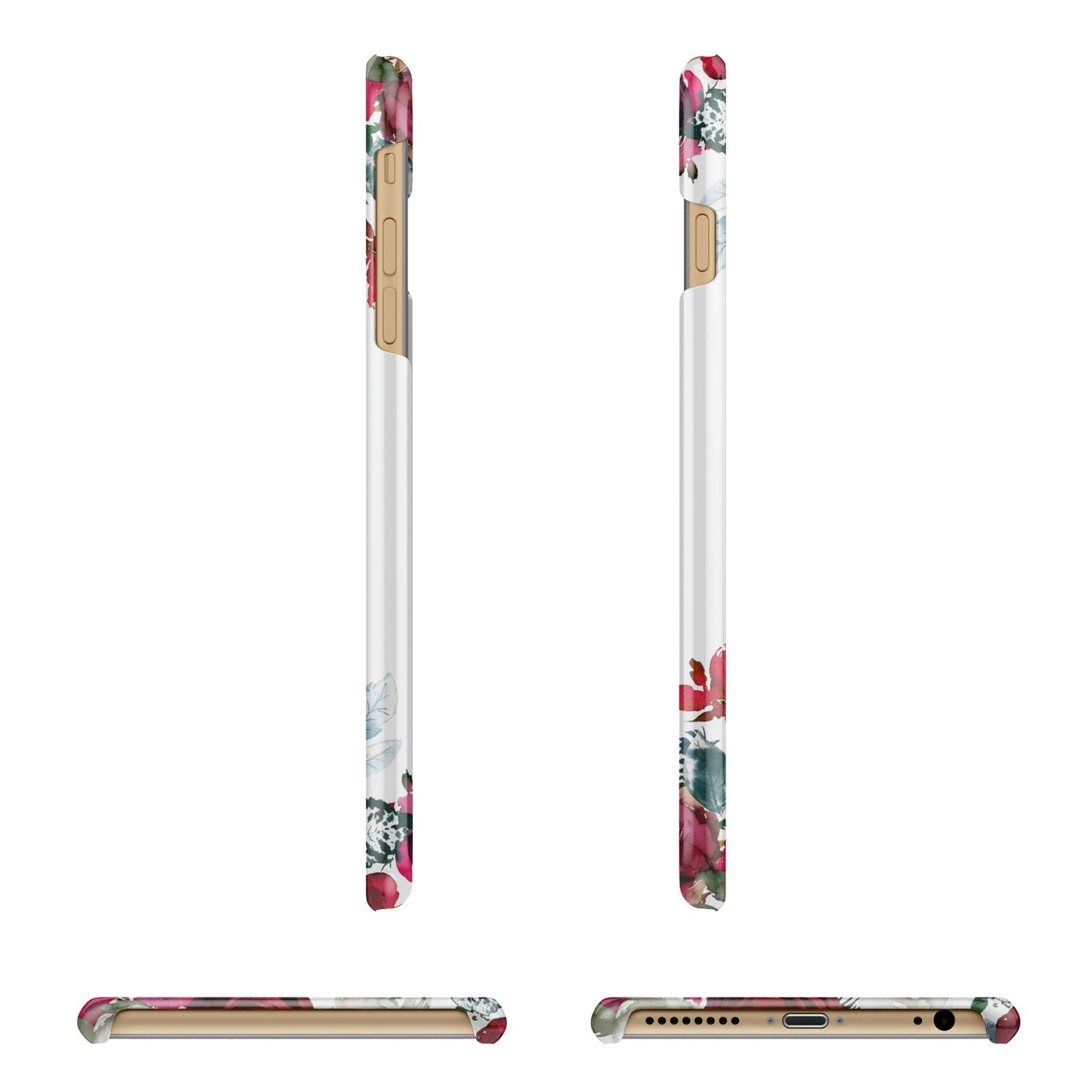 Christmas Flowers Personalised Apple iPhone 6 Plus 3D Wrap Snap Case Angled Images