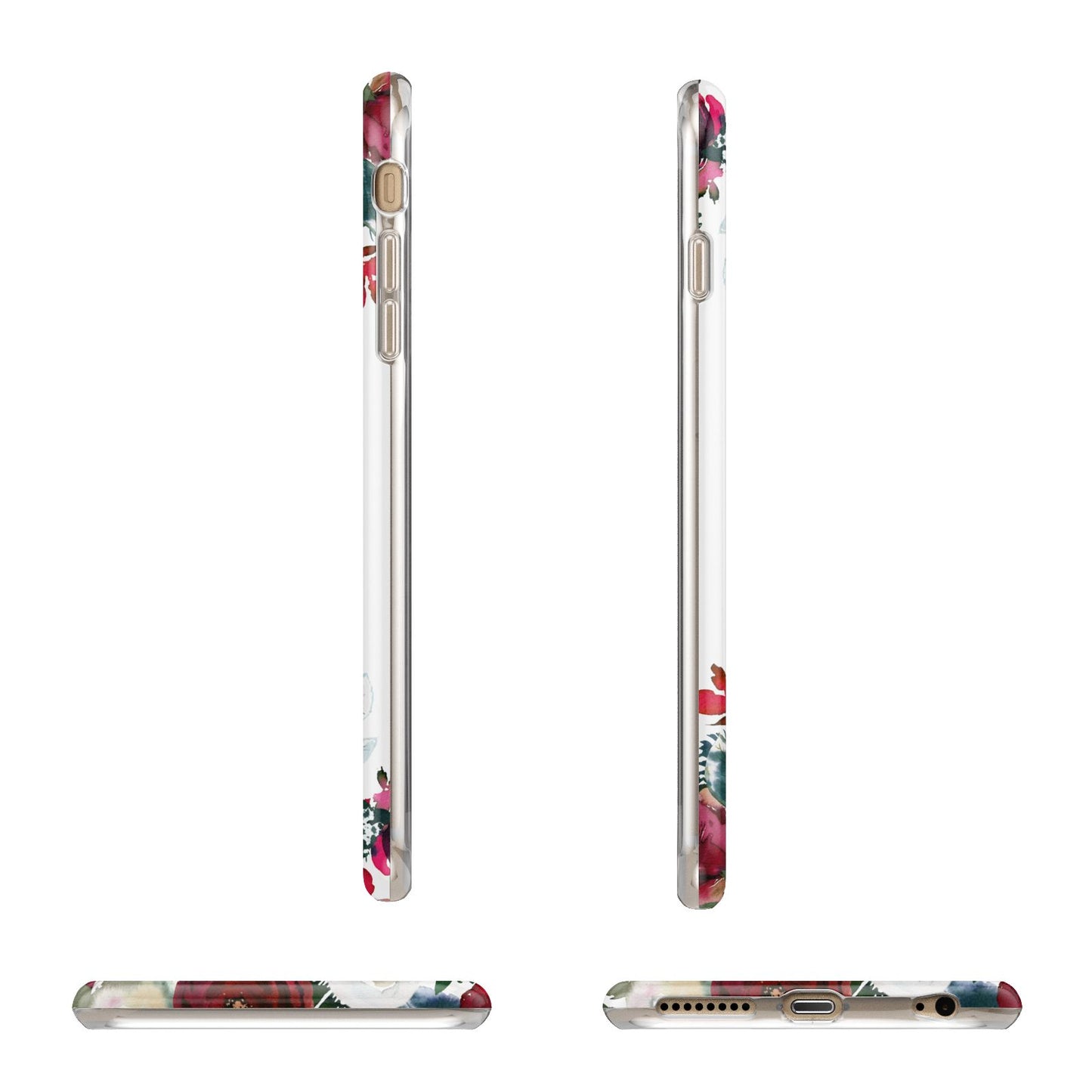 Christmas Flowers Personalised Apple iPhone 6 Plus 3D Wrap Tough Case Alternative Image Angles