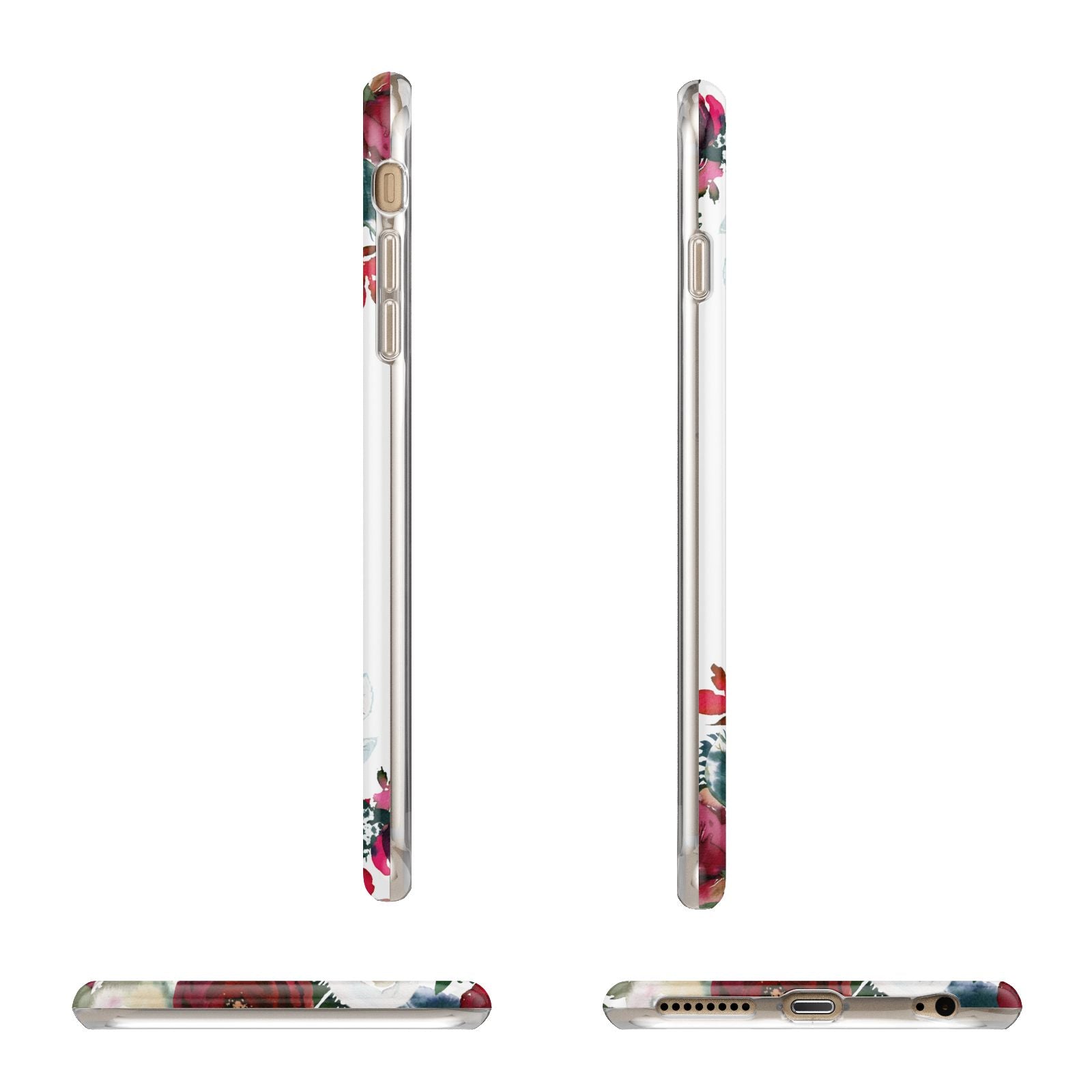 Christmas Flowers Personalised Apple iPhone 6 Plus 3D Wrap Tough Case Alternative Image Angles