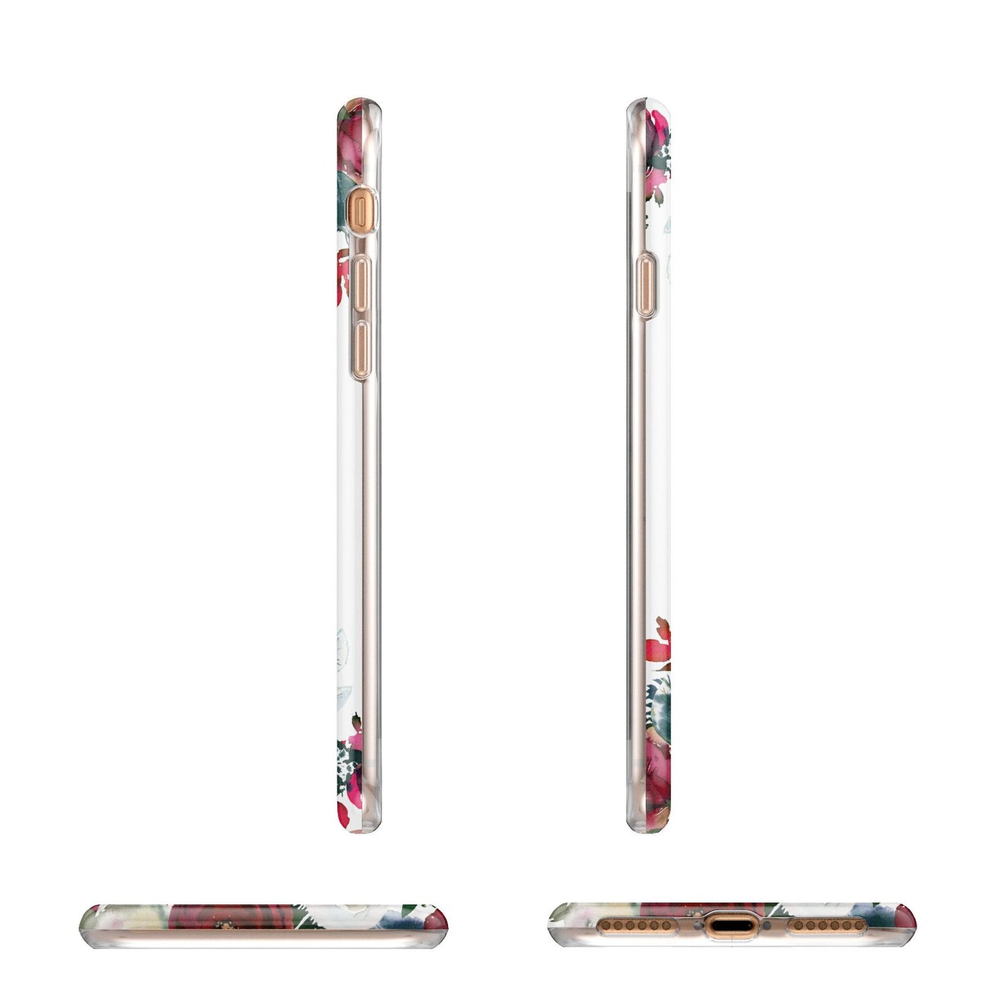 Christmas Flowers Personalised Apple iPhone 7 8 3D Wrap Tough Case Alternative Image Angles