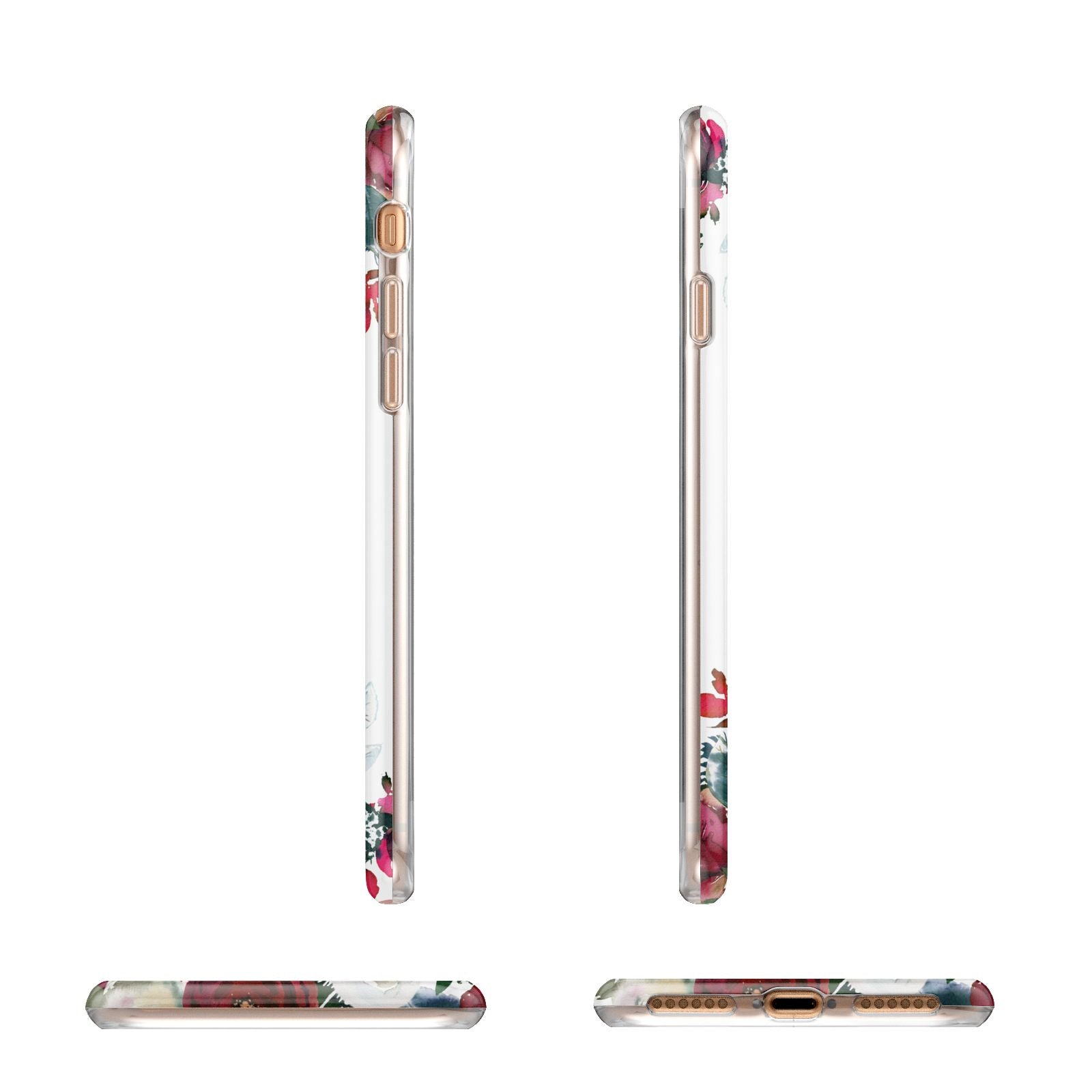 Christmas Flowers Personalised Apple iPhone 7 8 3D Wrap Tough Case Alternative Image Angles