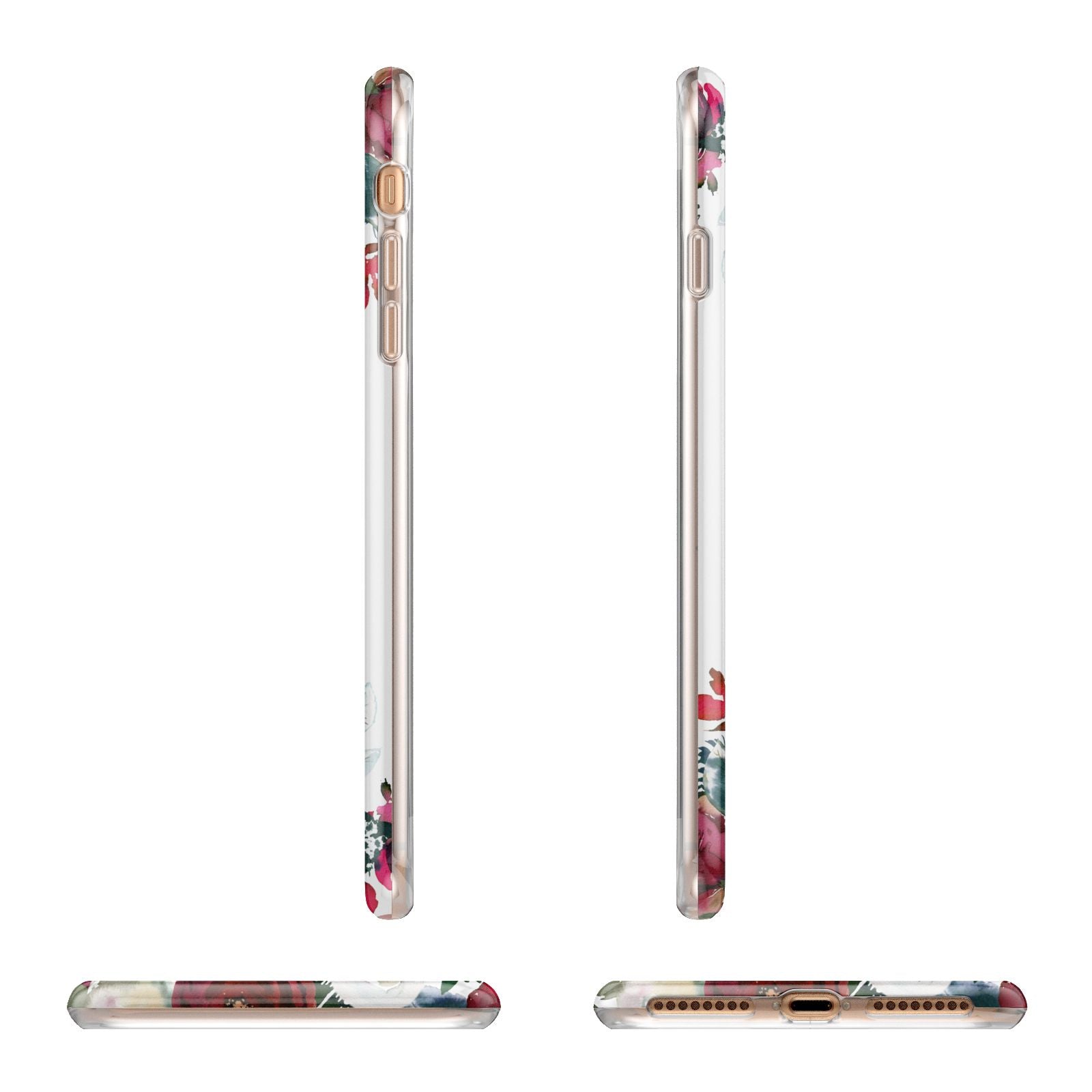 Christmas Flowers Personalised Apple iPhone 7 8 Plus 3D Wrap Tough Case Alternative Image Angles